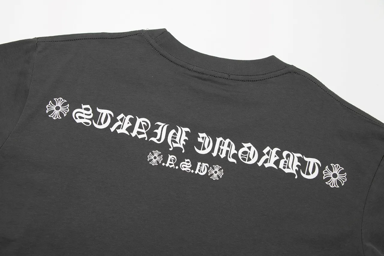 P150 Chrome Hearts Chrome Hearts English Logo Short Sleeve Size: SMLXL Color: Gray
